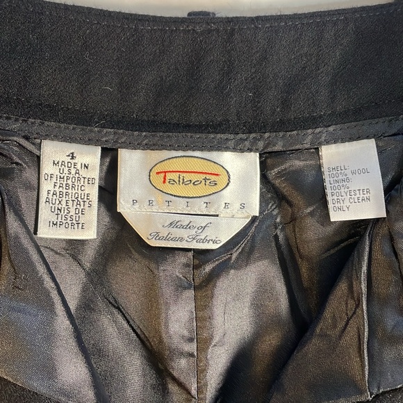 Talbots 100% Italian Wool Black Pants Made in USA Fully Lined‎ Trouser Size 4P - Picture 3 of 14